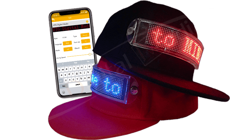 Casquette à message LED programmable, chapeau et casquette de fête, sport  Shoous, lumière clignotante, aste par USB, affichage LED - AliExpress